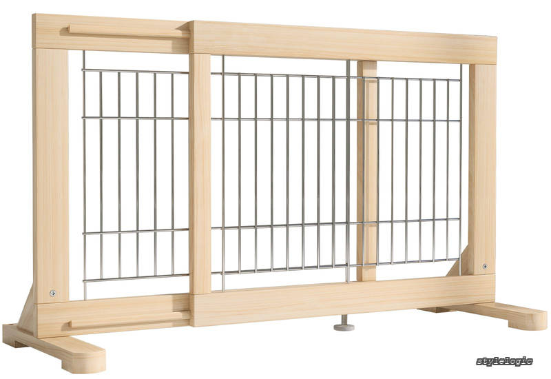 Rakuten - 【送料無料】ペットゲート 置くだけ 高さ50cm 設置幅60-115cm 木製 犬用ゲート 犬 フェンス 室内 中小型犬用 倒れない 飛び出し防止柵 脱走防止ペットガード 広がる 伸縮可能