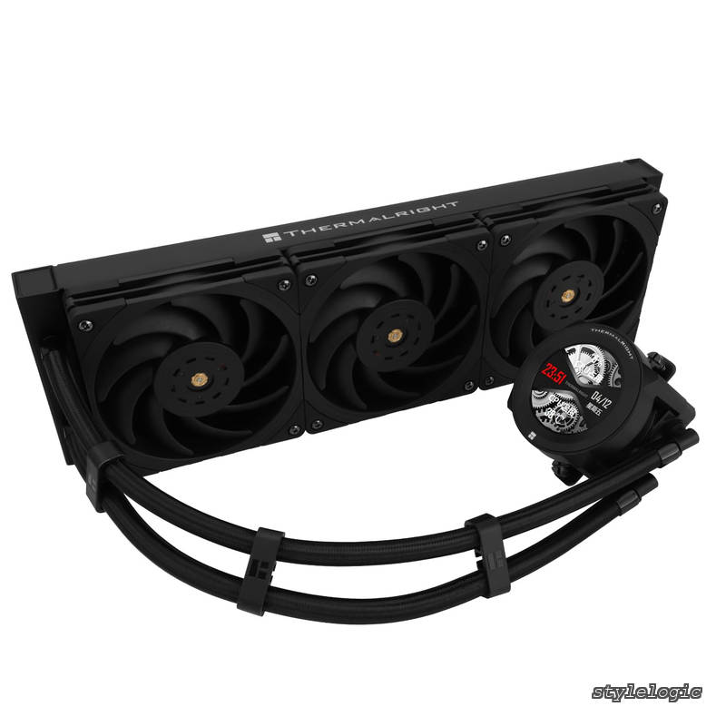 CORE VISION 360 ブラック CPU AIO クーラー、480*480解像度のIPS LCDスクリーン、AM5&Intel 1700/1851用、高性能360スペック水冷ラジエーター、2.1インチ取り外し可能ディスプレイ付き