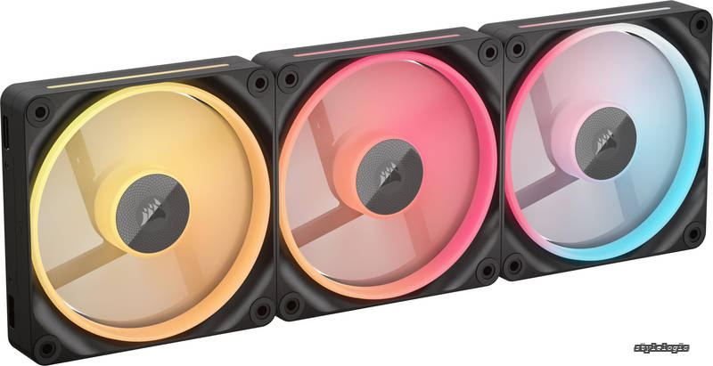 Rakuten - 【送料無料】iCUE LINK LX120-R RGB スターターキット 120mm PWM PCケースファン デュアルライトループ トリプルパック ブラックCO-9051050-WW