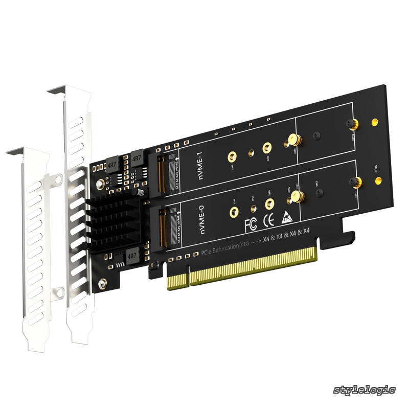 【送料無料】PA41 4 枚 M.2 PCIe 4.0 変換アダプタ（4 枚 NVMe SSD 対応）M.2 NVMe RAID 対応 PCIe 分岐機能非対応