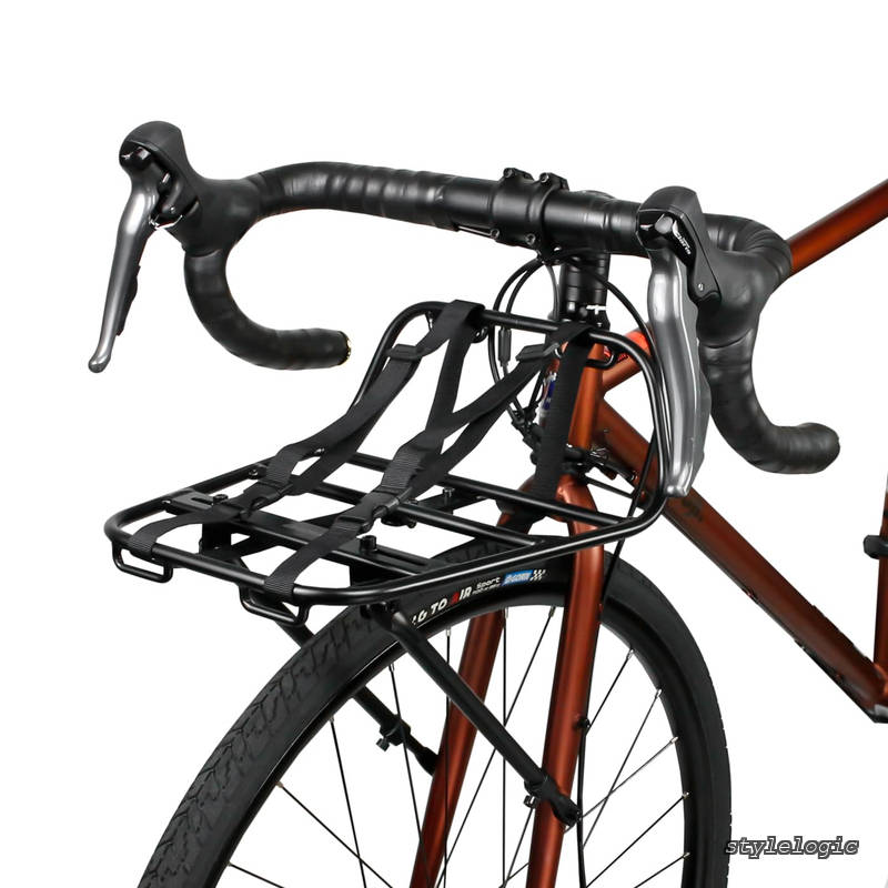 【送料無料】フロントラック 自転車 フロントキャリア 荷台 前 ロードバイク 24-29インチ対応/ベルト付属/軽量 クロスバイク 700c ミニベロ アルミ 後つけ カスタマイズ フロント マウンテンバイク (GFR430)