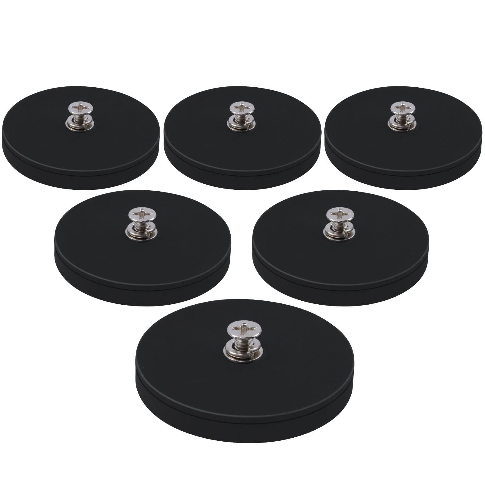 【まとめ買いで最大1000円OFFクーポン!】【送料無料】6個入り 超強力ネオジム磁石 アンチスクラッチ 台座 マグネット ラバーコーティング 強力磁石 M4ネジ付き スタッド付き ネオジム磁石ベース ツール、LED作業灯、車用ベ の磁気マウント、カメラ 直径 43mm