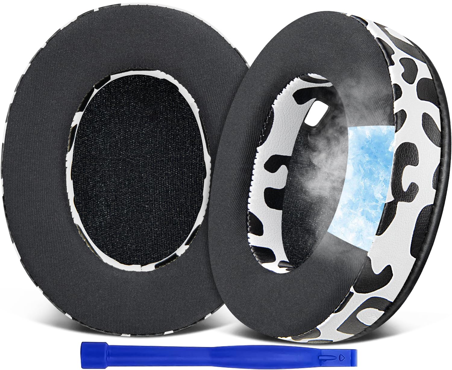 【まとめ買いで最大1000円OFFクーポン!】【送料無料】冷却ジェル パッド イヤーパッド 交換パッド Sony WH-1000XM4 (WH1000XM4) ヘッドセット用 ヘッドホンパッド 互換性 パッド 高密度フォーム ヘッドパッド 冷感 厚手パッド (ユキヒョウ柄)