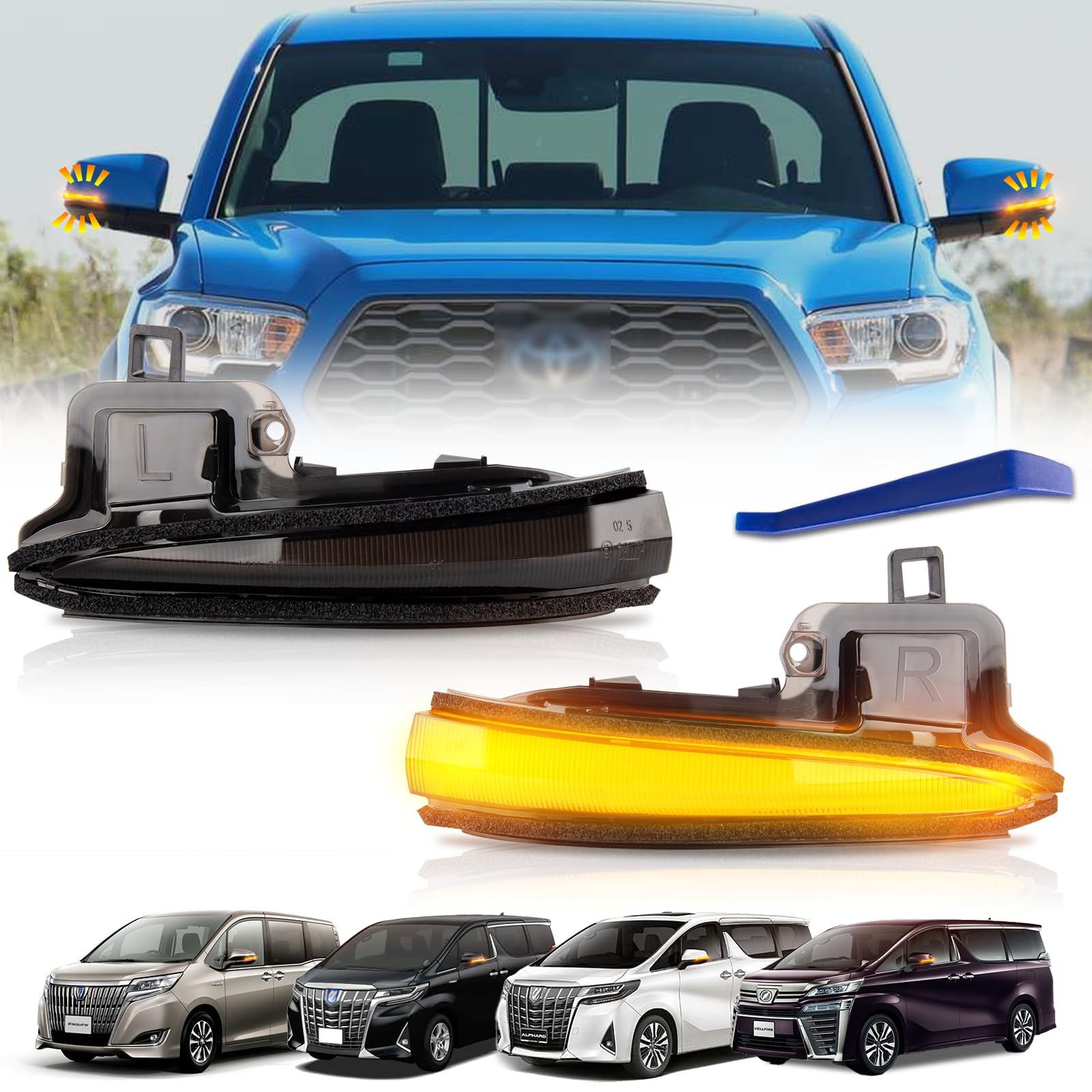 【まとめ買いで最大1000円OFFクーポン!】【送料無料】RAV4 50系アルファード ヴェルファイア 30系 前期 後期 サイドミラー ウインカー 純正交換ウインカー ドアミラーウインカー 2個セット 車検対応 スモークレンズ