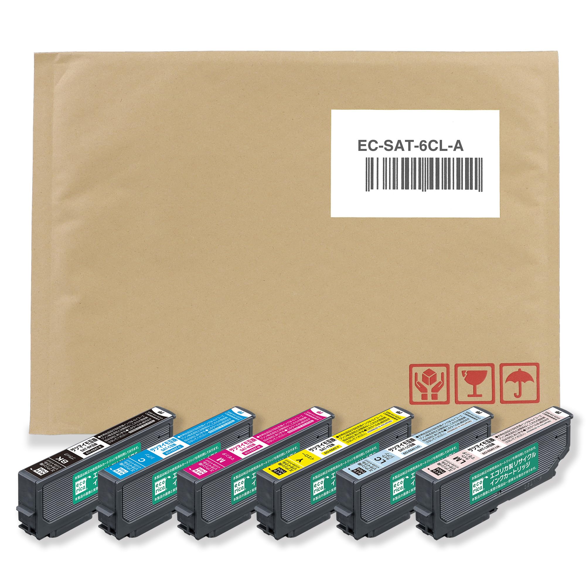 【まとめ買いで最大1000円OFFクーポン!】【送料無料】エプソン サツマイモ SAT-6CL対応リサイクルインク 通常容量 6色パック EP-712A EP-713A EP-714A EP-715A EP-716A EP-812A EP-813A EP-814A EP-815A EP-816A 残量表示対応 封筒パッケージ【Amazon.co.jp限定】