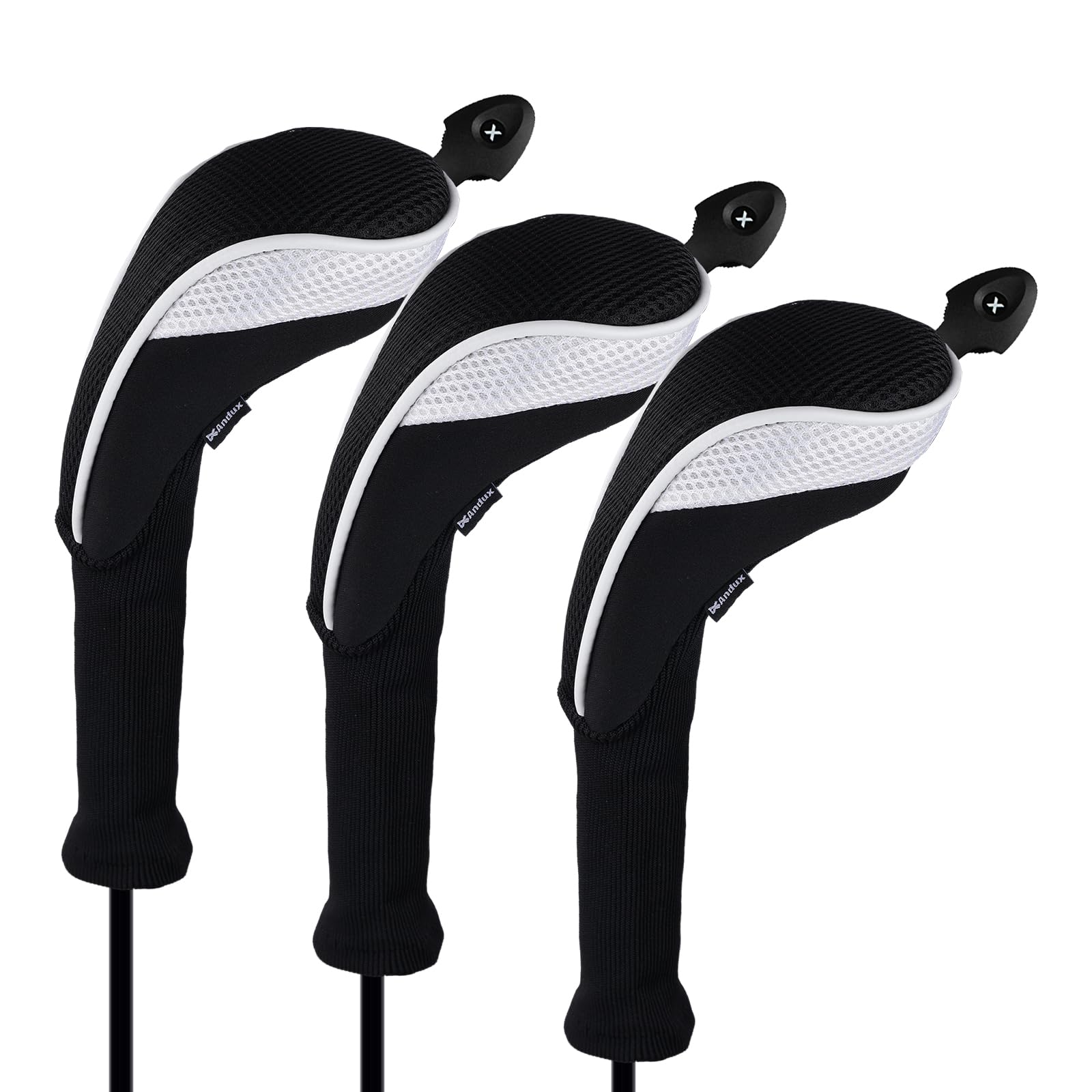 【まとめ買いで最大1000円OFFクーポン!】【送料無料】ロングネック ゴルフ ハイブリッド クラブヘッドカバー 交換可能な番号タグ付き 3個セット CTMT-01