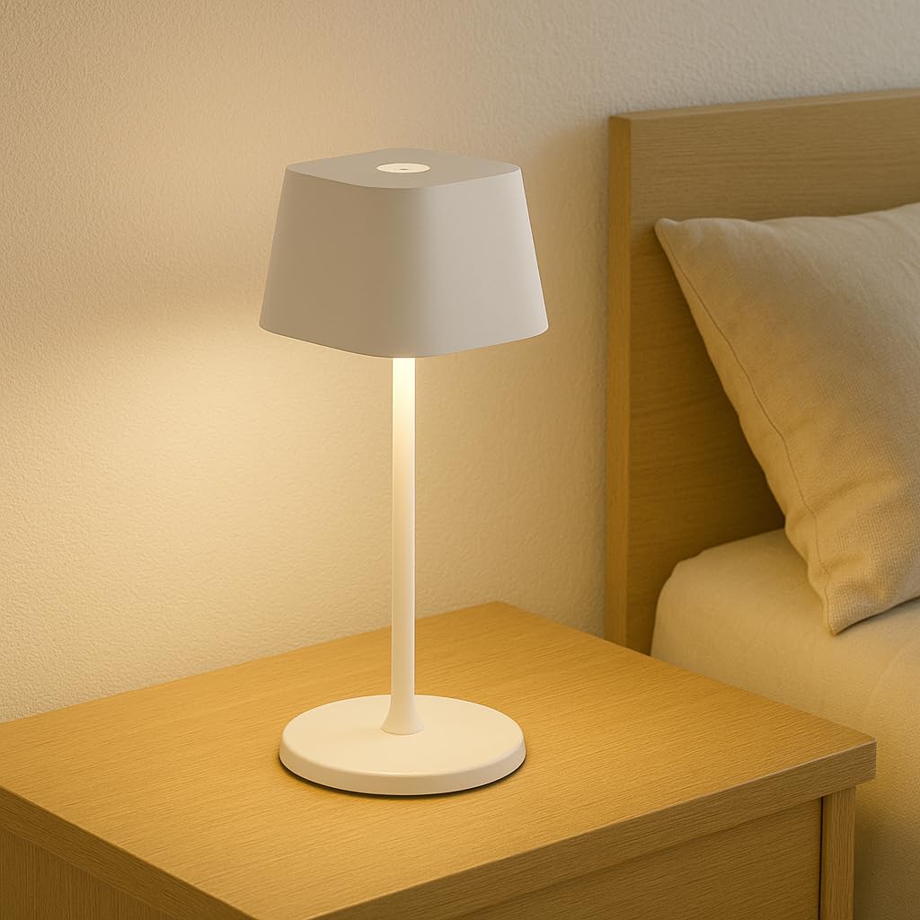 【まとめ買いで最大1000円OFFクーポン!】【送料無料】テーブルランプ MALTA ホワイト おしゃれ コードレス マグネット充電式 ベッドサイドランプ 無段階調光 LP-MT-WT