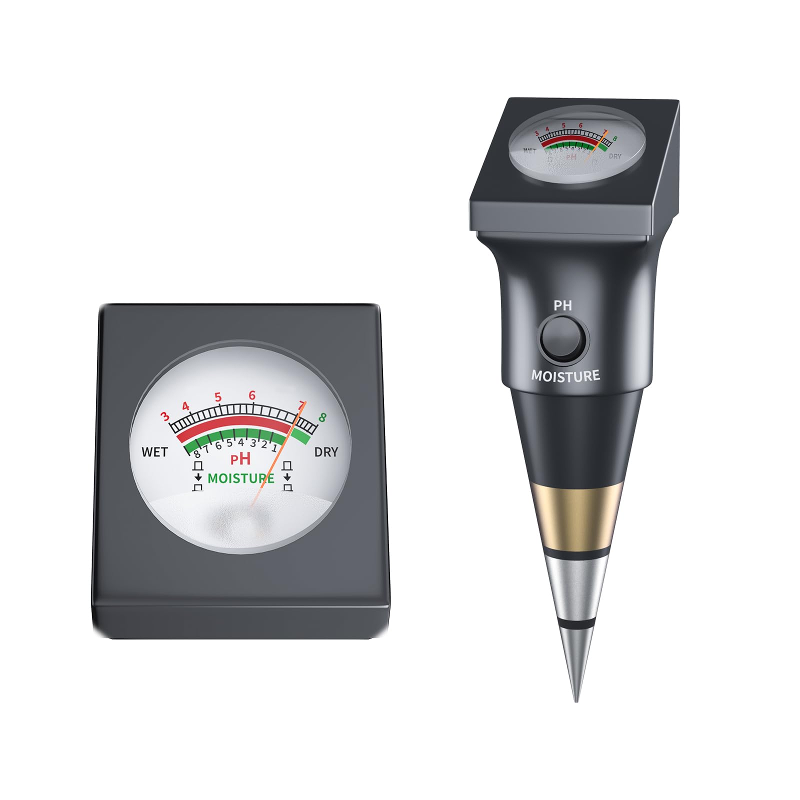 【まとめ買いで最大1000円OFFクーポン!】【送料無料】起電式土壌測定器 電池不要 高精度 pH測定器 水遣りチェッカー 日本語説明書付き【太】