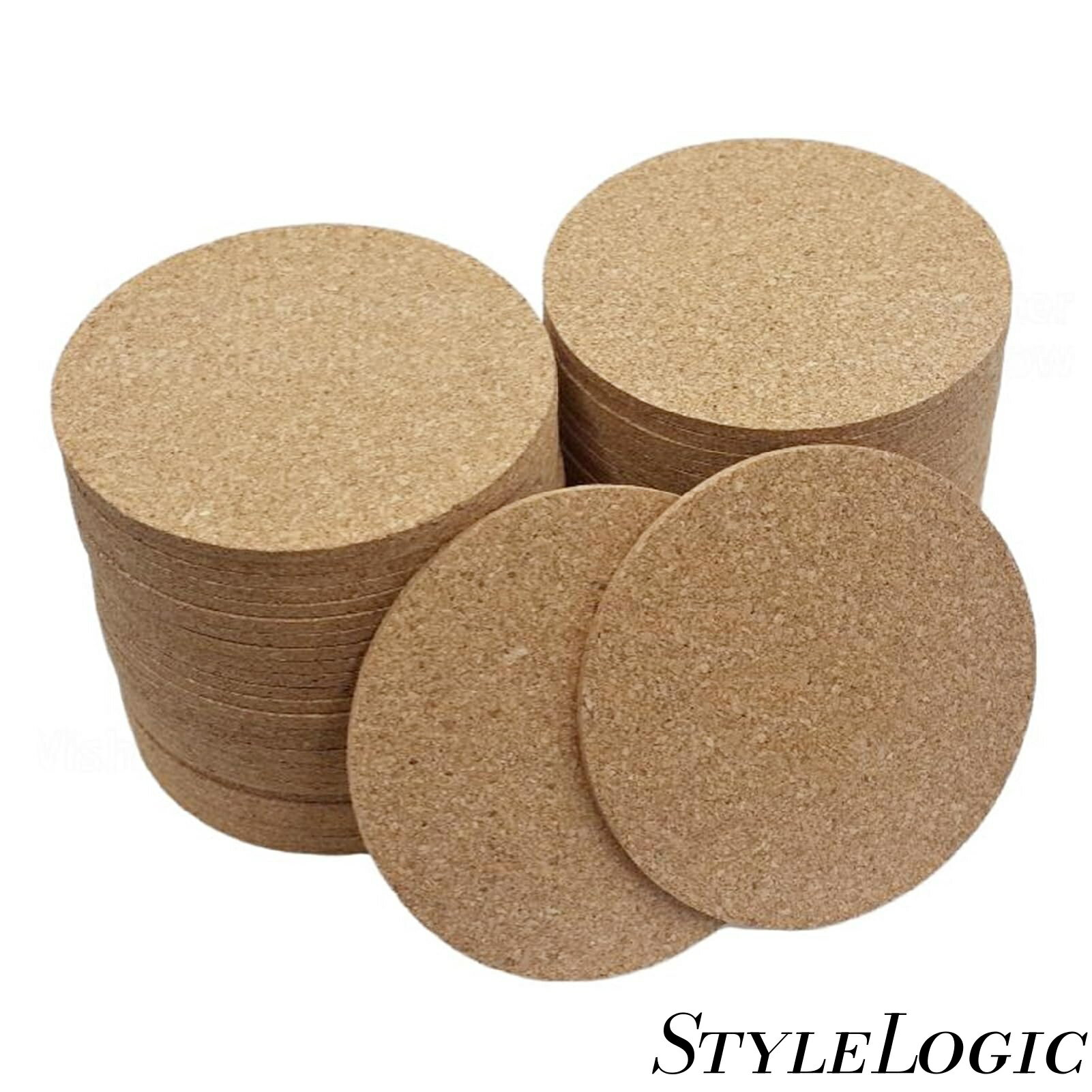 【まとめ買いで最大1000円OFFクーポン!】【送料無料】コルクコースター ドリンクコースター 直径90mm 厚さ3mm 丸型 大容量 シールなし (300)