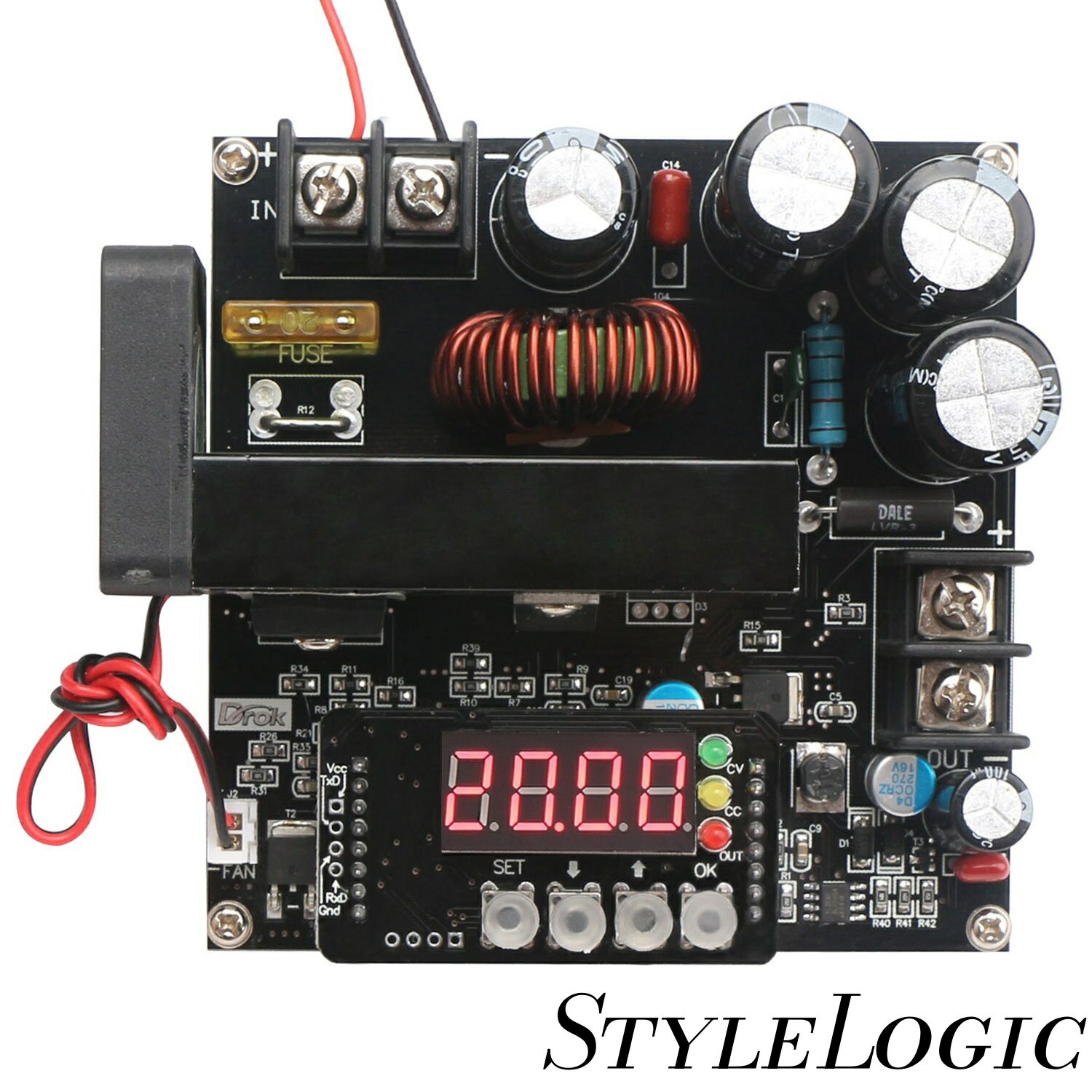 DC 8-60V?10-120V 900W数値制御CCデジタル管ディスプレイ付きCV CV昇圧モジュール、最大電流は15A、熱を放散するファン付き。高度なマイクロプロセッサを採用し、出力電圧と電流を正確に、安定して安定して安定させることがで...