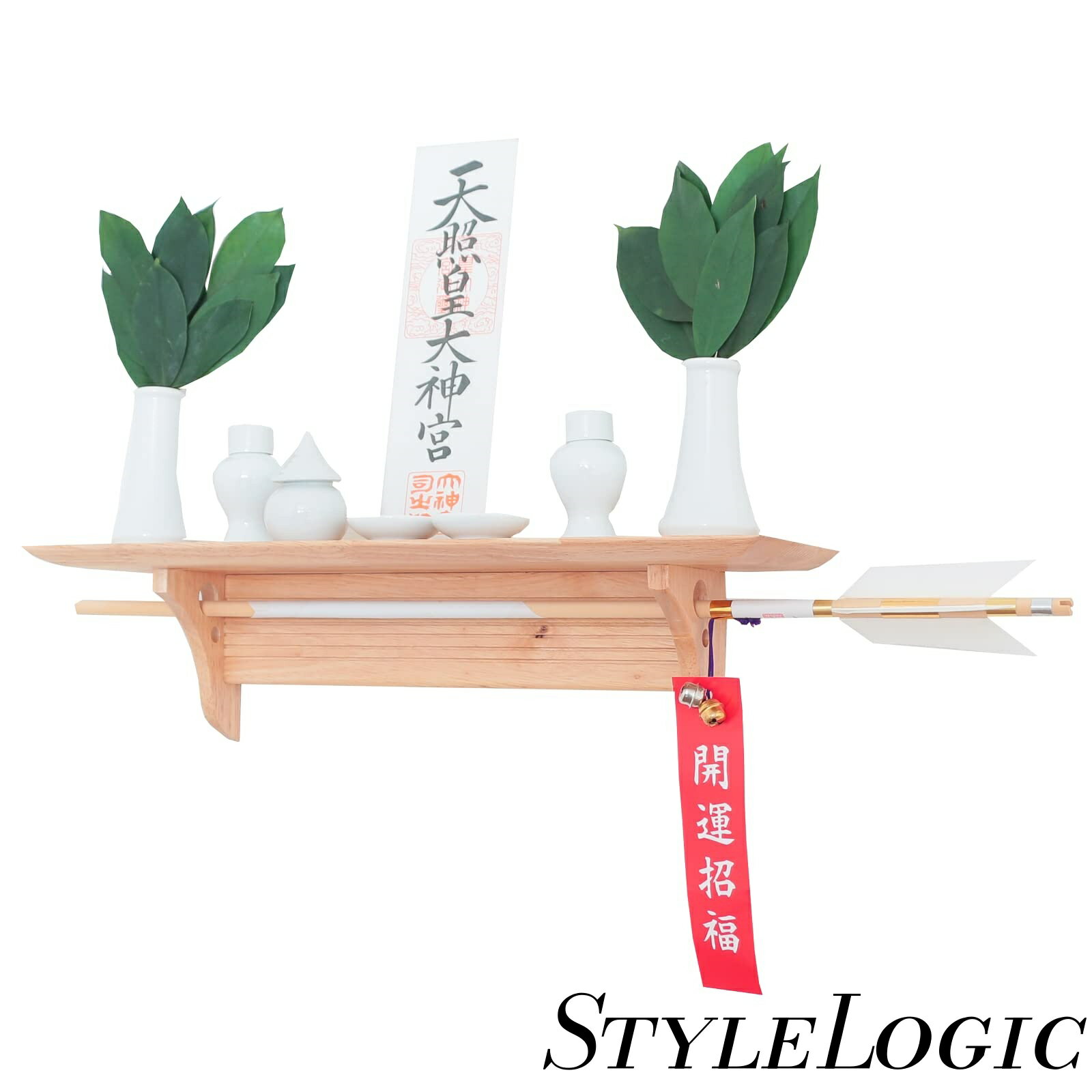 【まとめ買いで最大1000円OFFクーポン!】【送料無料】神棚の里 モダン神棚板 Fu-Ka 神具セット付き シンプル コンパクト おしゃれ 賃貸 マンション