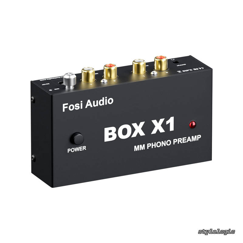 Audio BOX X1 フォノ プリアンプ MM ポータブルヘッドフォンアンプ 超コンパクトミニステレオ Phono 3.5MMヘッドフォン・RCA出力 蓄音機・レコードプレーヤー ターンテーブル用 DC12V電源アダプタ付き