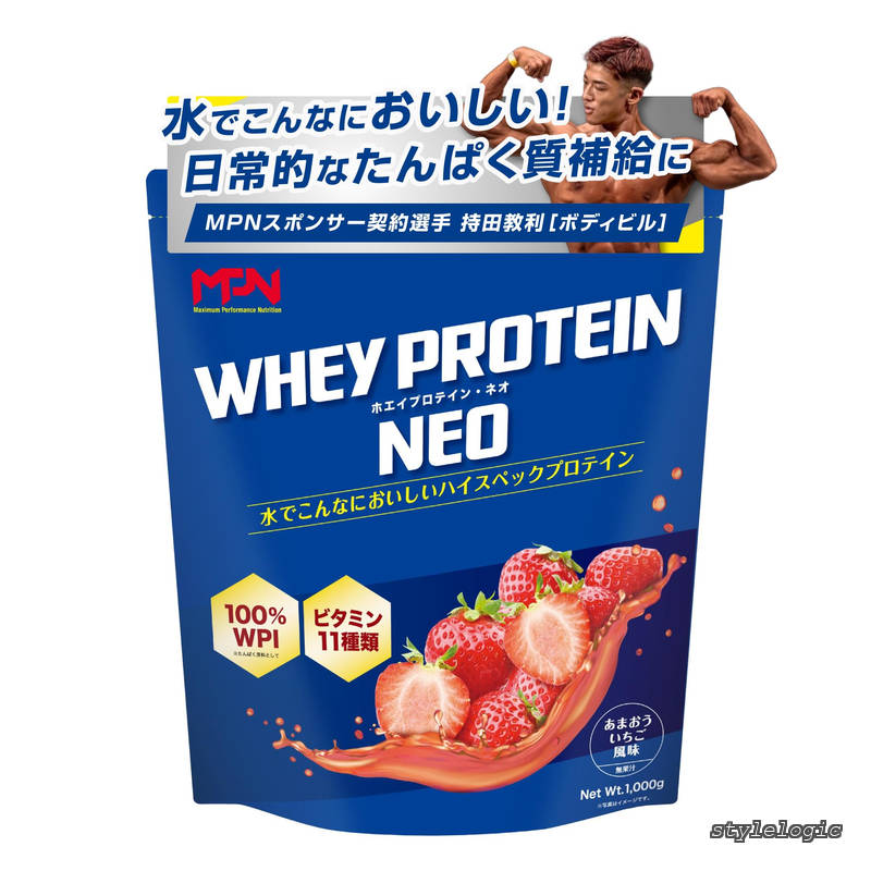Rakuten - 【送料無料】WHEY PROTEIN NEO (ホエイプロテイン・ネオ) あまおういちご風味 1kg wpi ビタミン11種入り 日本国内製造