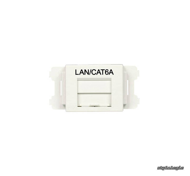 JISプレート用シャッター付きアダプタ 白 LAN・Cat6A CMAOSSP6AMW-X