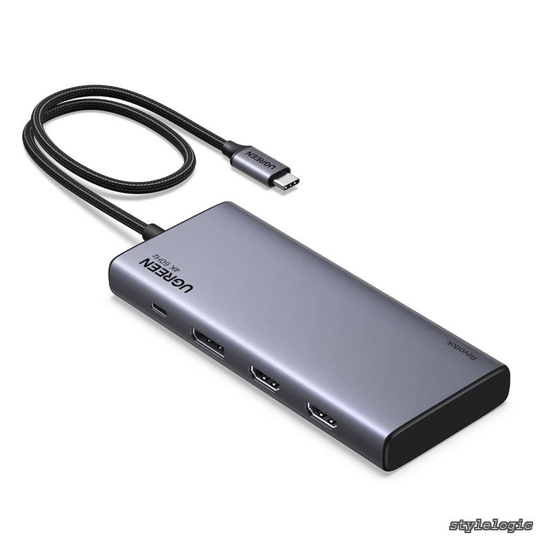 Revodok USB-C ハブ ドッキングステーション 3画面出力 HDMI *2 +DP 最大4K@60Hz 出力 10GbpsUSB C& A 高速データ転送ポート PD3.0 100W急速充電対応 ノートPC/タブレット/スマホ対応 MacBook/iMac/Galaxy/Dell/Oculus/Lenovo等に適用