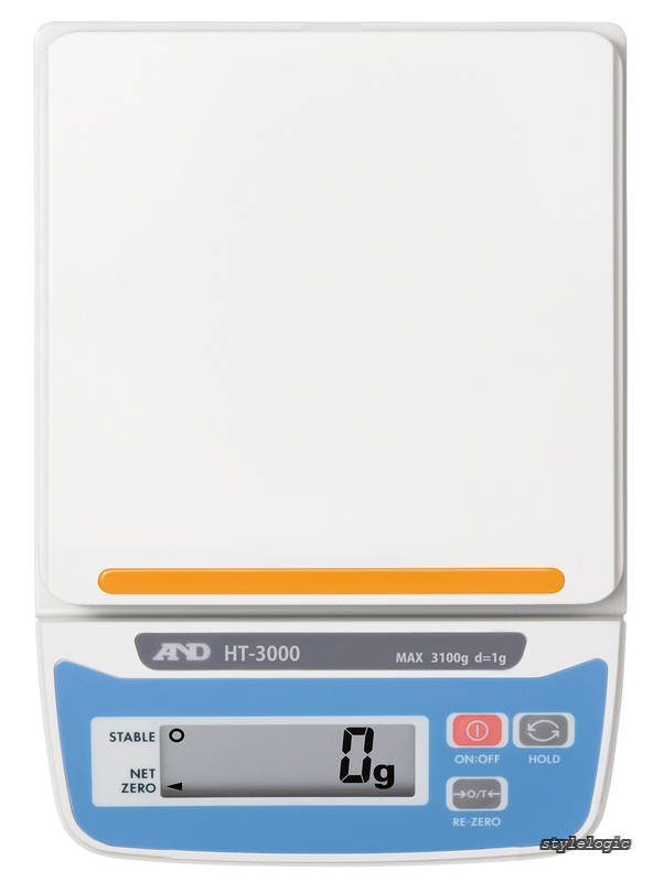 StyleLogicの【送料無料】デジタルはかり HT-3000 ≪ひょう量:3100g 最小表示:1g 皿寸法:132(W)*130(D)mm 検定無≫ ホワイト｜アングル2