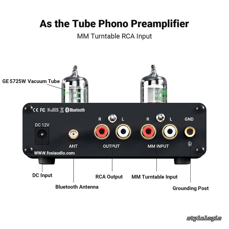 【送料無料】Audio BOX X3 フォノ 6J1真空管プリアンプ MMフォノグラフ用ターンテーブルプリアンプ Bluetooth 5.0 ミニ ステレオ Hi-Fi プリアンプ ホームオーディオシステムに最適（電源付き） stylelogic-10036520 StyleLogic サンプル画像2