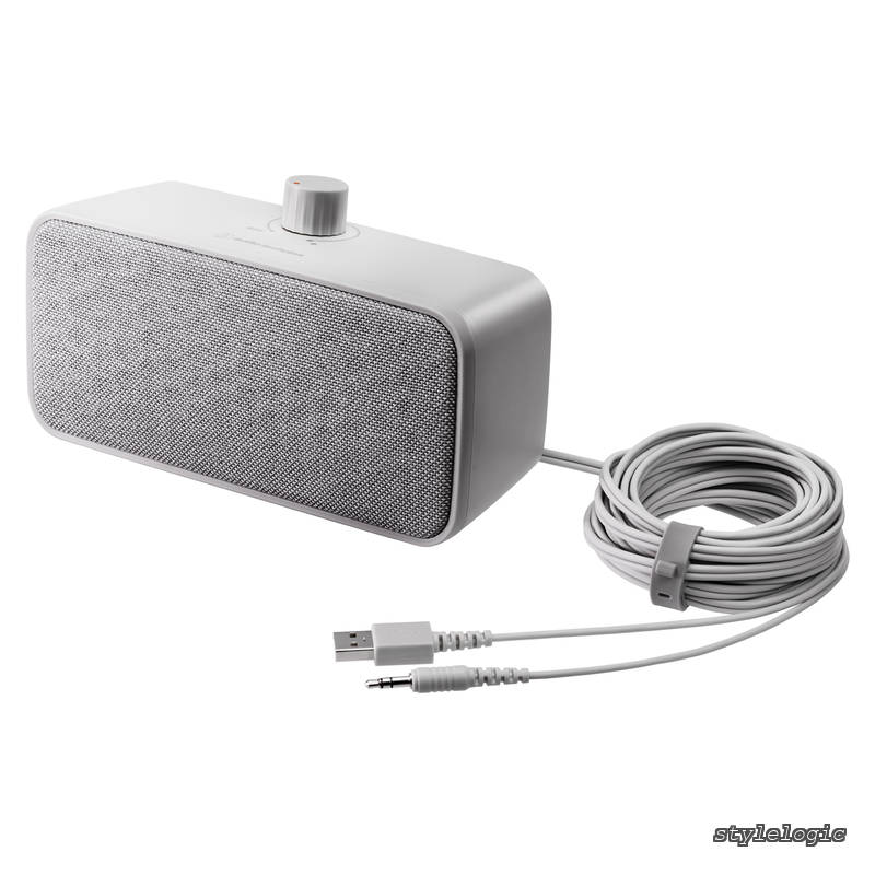 MIMIO SOUND BOX お手元テレビ用スピーカー 有線接続 はっきり音声 ステレオ かんたん操作 抗菌仕様 再生プラスチック配合 5.0mロングケーブル USB給電(USB Type-A ) アンプ内蔵 ヘッドホン端子付き AT-SP270TV