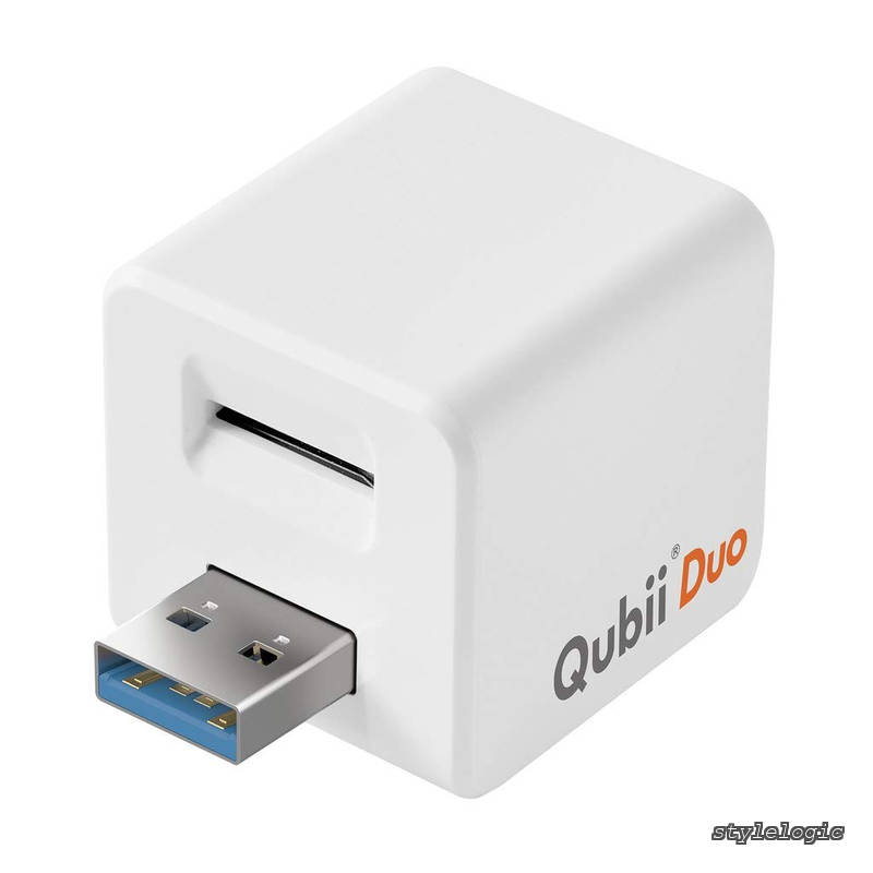 【送料無料】Qubii Duo USB Type A ホワイト 充電しながら自動バックアップ SDロック機能搭載 iphone バックアップ usbメモリ ipad 容量不足解消 写真 動画 音楽 連絡先 SNS データ 移行 SDカードリーダー 機種変更 MFi認証 (microSD別売)