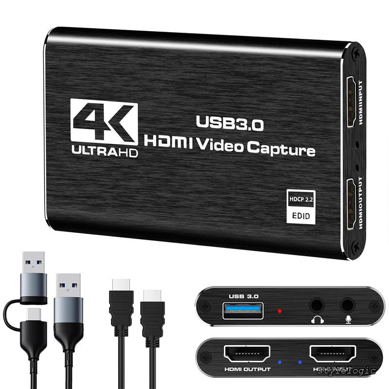 【送料無料】Switch 1/2 対応 4K HDMI パススルー 1080P 60FPS USB 3.0 高速伝送 超低遅延 ビデオゲームキャプチャー ボード PC/PS4/PS5/Xbox/Wii U/ウェブカメラ/スマートフォン Windows 7/8/10/11 Mac Linux Android iPad に対応