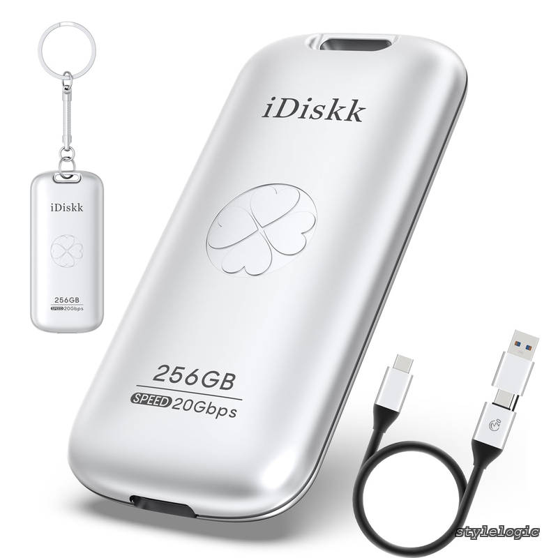 【送料無料】外付けSSD 256GB USB3.2 Gen2*2 読込み最大2000MB/秒 (20Gbps) 超高速軽量小型 ポータブル 外部SSDドライブ?ストレージ Type-C/USB-Aのデバイス/Macbook/Android/PC/タブレットPC/ノートパソコン など対応 PS4 / PS5 / Xbox/TVに対応のフォーマットに切り替える
