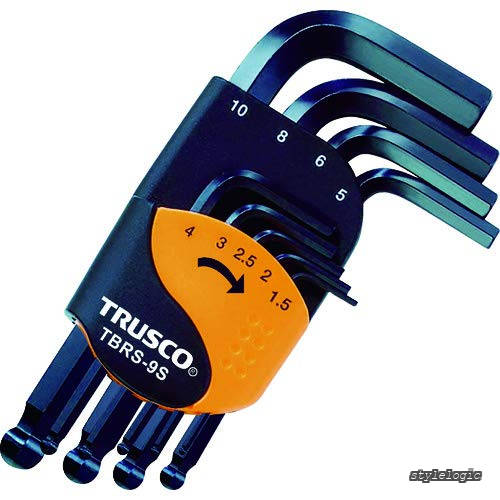 StyleLogicの【送料無料】ボールポイント六角棒レンチセット ショートタイプ 9本組 TBRS-9S × 5S 【ケース販売】｜アングル2