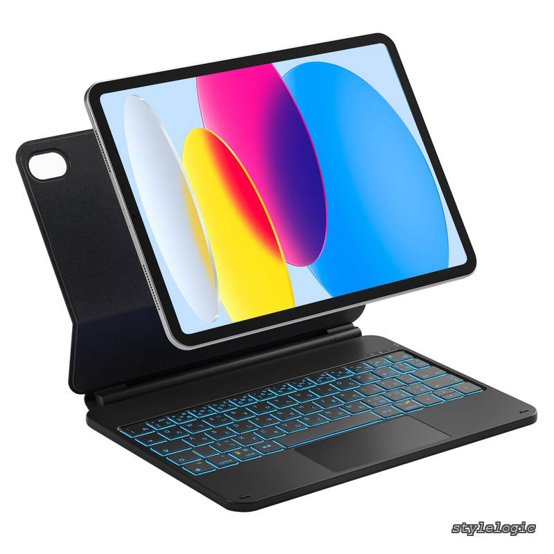 Rakuten - 【送料無料】マジックキーボード JIS日本語配列 iPad 2025年A16 第11世代 11インチ/2022年第10世代10.9インチ対応キーボード トラックパッド搭載 7色バックライト 磁気吸着 ブラック
