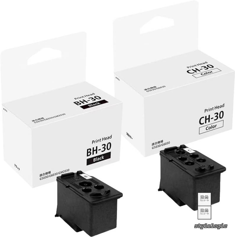 Rakuten - 【送料無料】プリントヘッド BH-30（ブラック）＋CH-30（カラー） G7030 / G6030 / G5030 / G3360対応 正規交換用部品 汚れ落としウェットティッシュ付