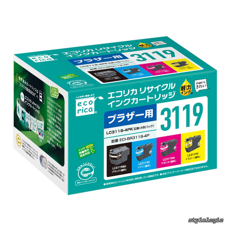 Rakuten - 【送料無料】ブラザー LC3119-4PK対応リサイクルインク 大容量 4色パック MFC-J5630CDW MFC-J6580CDW MFC-J6583CDW MFC-J6980CDW MFC-J6983CDW 残量表示対応 封筒パッケージ【Amazon.co.jp限定】