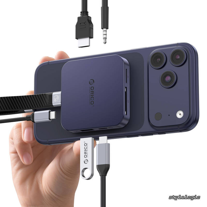 マグネット式 M.2 ドッキングステーション 8-IN-1 USB C ハブ Magsafe対応 10Gbps M.2 2230 NVMe SSDケース HDMI4K@60Hz/10GbpsUSB ポート/SD/TFカードリーダー/オーディオ/100W PD急速充電 iPhone 17/16/15 Pro Max & MacBook Pro/Air対応 MG7