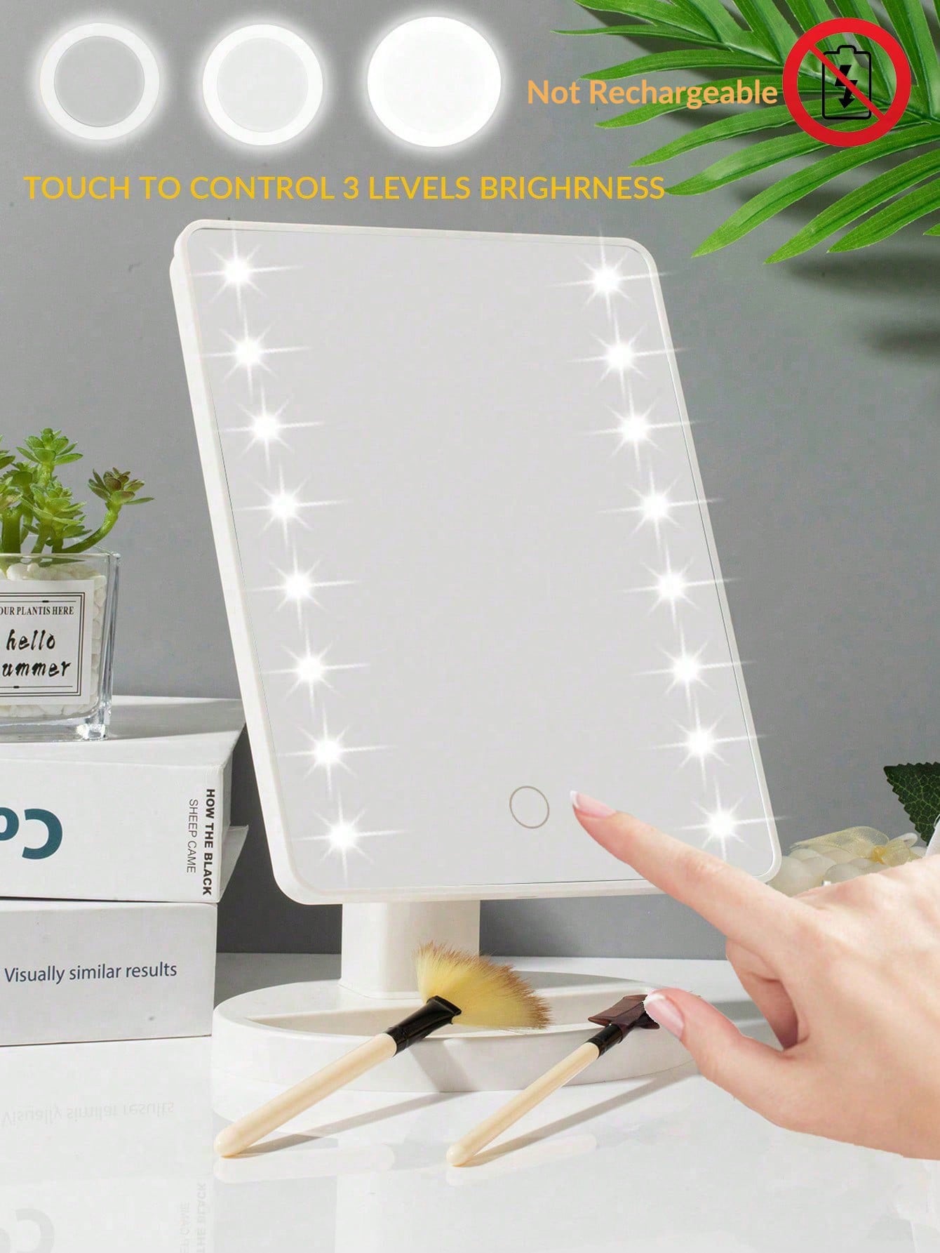 Other - 16LED デュアル電源メイクアップミラーライト、明るさタッチ調整、回転式ミラー面発光、家庭、オフィス、旅行用、女性へのプレゼントに最適