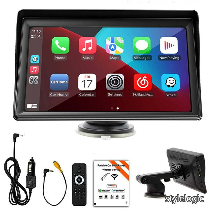 5プレーヤーはAndroid Auto/Apple CarPlayに対応し、7インチ高精細画面車載ステレオ周波数変調信号伝送/Bluetooth 5.1/TFカード/USB/DC/AV INミラーリングリンクダッシュボード実装