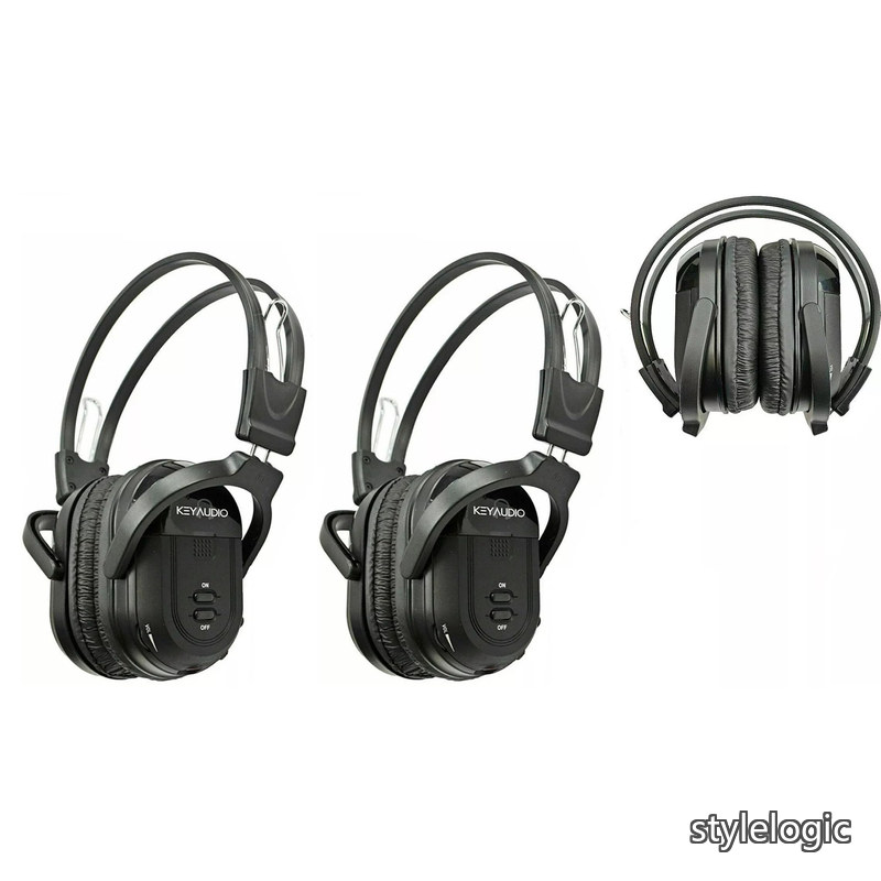 Rakuten - 【送料無料】Accessories IR-601B 赤外線ワイヤレスヘッドホン 2チャンネル折りたたみ式ユニバーサルリアエンターテイメントシステム IRヘッドフォン カーTVとDVDプレーヤーオーディオ用 2個セット