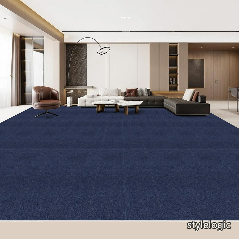 Rakuten - 【送料無料】限定ブランド】XIWEIYI ジョイントマット 大判タイルカーペット 吸着 タイルマット【45*45*0.4cm20枚】 防音保温 床暖房にも対応 防音シート 洗える ペット/子供/高齢者の滑り止め対策 手入れ簡単 設置簡単 DIY可能 玄関、廊下、リビング、 厨房（ネイビーブルー