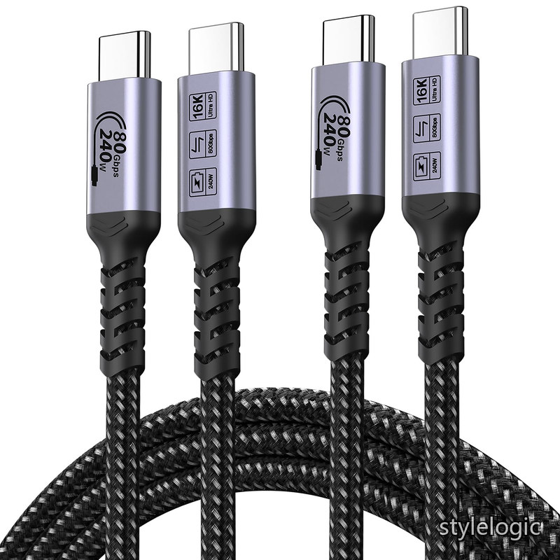 【送料無料】USB C ケーブル 2m 2 本 サンダーボルト 5、SUMPK 240W USB 4 ケーブ...