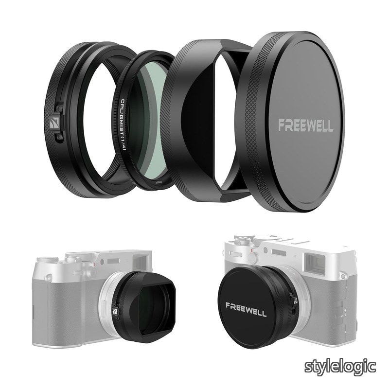 Fuji X100 CPL/GMIST ハイブリッド フィルター レンズフード付き (ブラック)