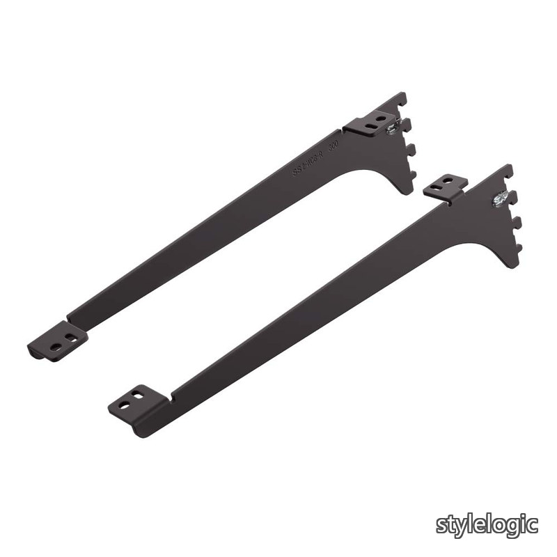 Rakuten - 【送料無料】アームハング棚柱SS 棚受(木質棚板用) SSブラック 奥行450mmタイプ 2本入(ビス付) SS-MD45B