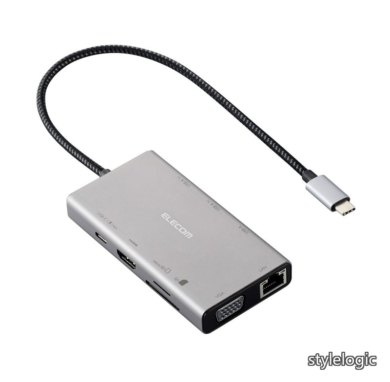 【送料無料】USB-C ハブ ドッキングステーション 10in1 3画面同時出力（2画面拡張）デュアルディスプレイ対応 HDMI 4K/30Hz VGA USB PD対応 グレー DST-W15