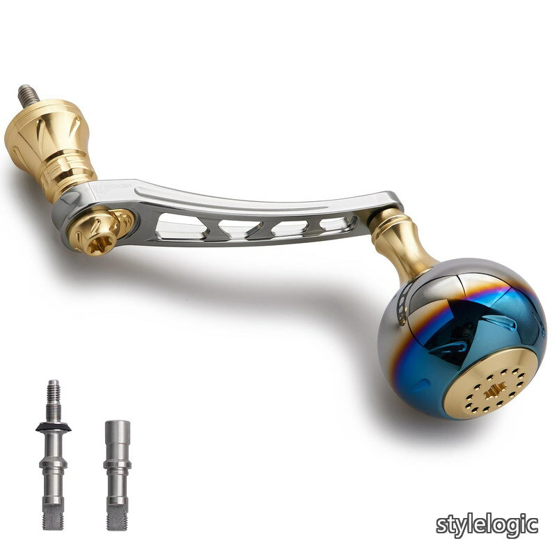 Rakuten - 【送料無料】65-70mm可変 リール ハンドル 38mm ノブ搭載 シマノ(Shimano) ダイワ(Daiwa) 通用 スピニングリール 用 Aurora Series