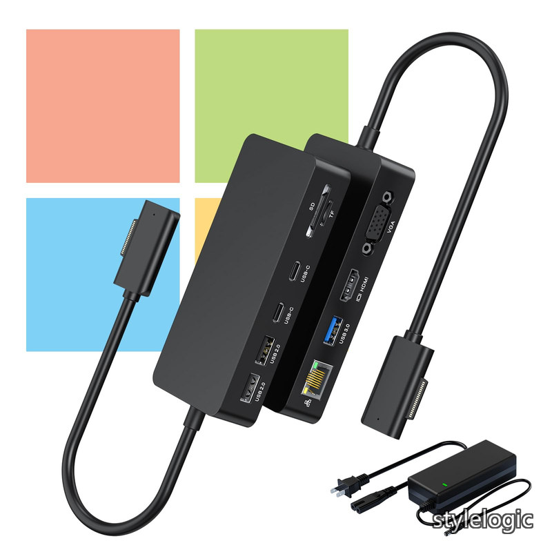 Rakuten - 【送料無料】Surfaceドック Surface Dock USB Thunderbolt 4 デュアルディスプレイ(4K HDMI+VGA) Surfacドッキングステーションハブ サーフェスSurface Pro 11/10/9/8/X/7/6/5/4/3 Surface Laptop 7/6/1 Surface Laptop Go 3/2 Surface Book 3/2/1に対応