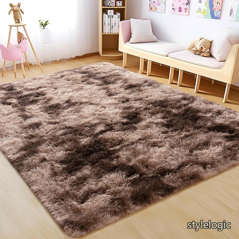 【送料無料】コーヒー色の絞り染め ラグ 200*300cm 約3.7畳ふわふわ ラグマット 北欧風 おしゃれな じゅうたん 防音リビング・ベッドサイド・寝室用 オールシーズン対応 stylelogic-10071018 StyleLogic パッケージ画像