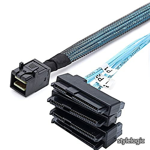 Rakuten - 【送料無料】Mini SAS SFF-8643 ホスト→ 4 SAS 29ピン SFF-8482 ターゲットディスク 6Gbps データサーバー RAID ケーブル