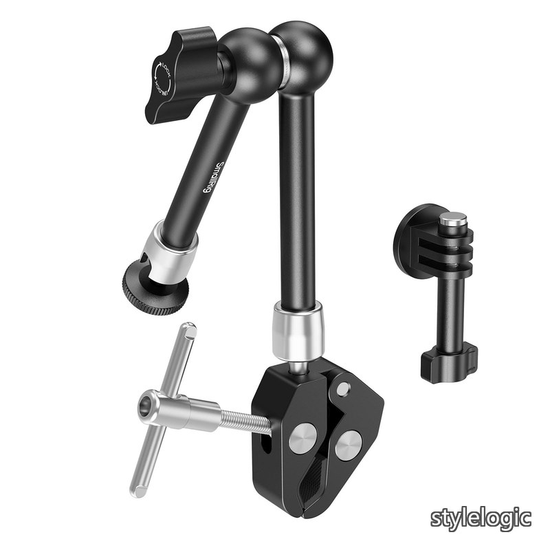 Rakuten - 【送料無料】アクションカメラ用マジックアーム スーパークランプ付き カメラクランプマウント GoPro Hero 13/12/11用、DJI Osmo Action 6 /Action5 pro/4/3用、Insta360 Ace Pro 2用 モニター/LEDライト用1/4インチネジ付き - 5605