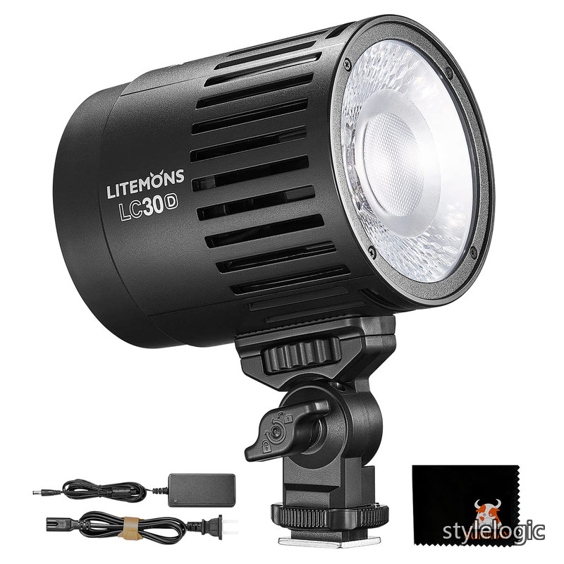 Rakuten - 【送料無料】LC30D Litemons デスクトップ LED ライト、連続出力照明、一定の色温度、均一な照明、高輝度、昼光バランス、33W 5600K CRI95+ TLCI96+、小型製品の写真撮影とデスクトップ ライブ ストリーミング用の 8 つの FX 照明効果。