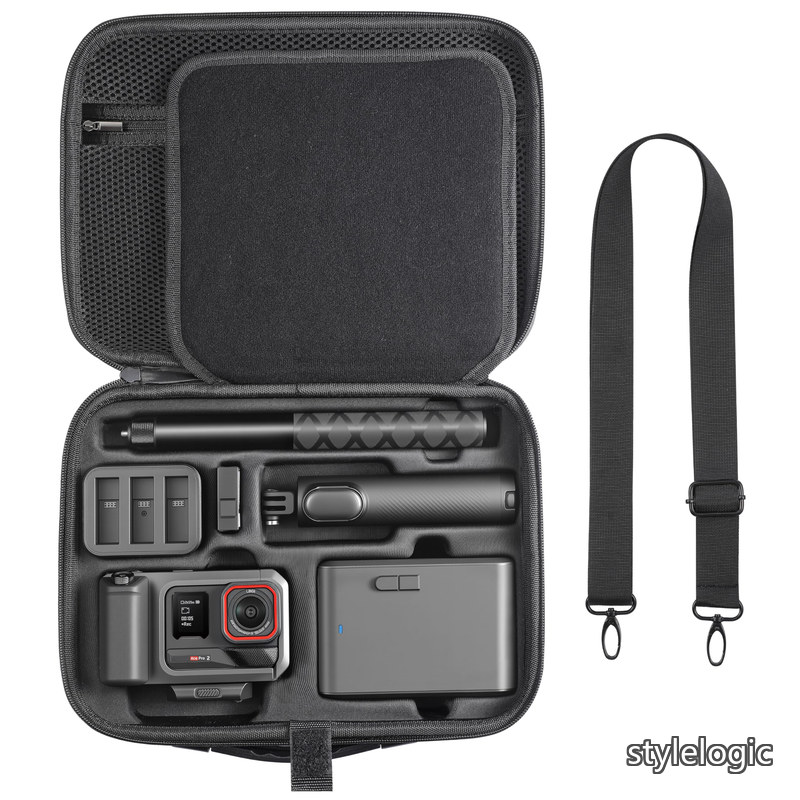 360 ACE Pro/ACE Pro 2 Xplorer Grip Proフラッシュプリントキット付属品ハードストレージトラベルバッグ拡張ケージ、Insta 360 Mini 2 in 1三脚/114 cm自撮り棒に適用