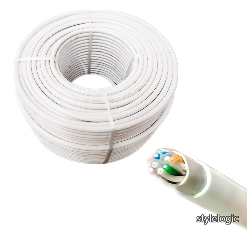 Rakuten - 【送料無料】白色 LANケーブル cat6 自作用 2重被覆 屋外仕様 UTP 専用ピン付 PoE対応 紫外線 耐候性 防水 屋外用 高耐久 ランケーブル ホワイト
