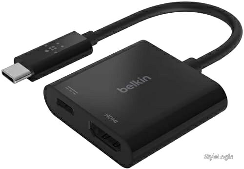 【送料無料】USB-C HDMI変換アダプタ 4K/60Hz対応 映像出力と60W PD充電が同時にできる ノートパソコン タブレット対応 MacBook iPad Surface Windows プレゼン リモートワーク 在宅勤務 便利グッズ ブラック stylelogic-10110633 StyleLogic パッケージ画像