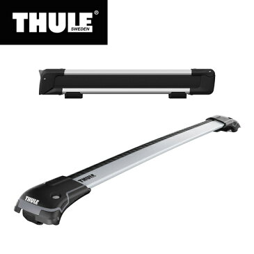 【送料無料※沖縄除く】THULE（スーリー） エクストレイル用ベースキャリア（ウイングバーエッジ9582）+スキーキャリア スノーパック7324 50cm幅 ルーフレール付き H25/12〜 T32