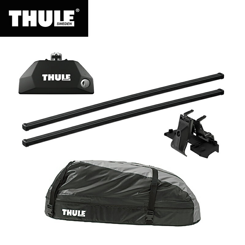 【送料無料】THULE スーリー ハスラー（ダイレクトルーフレール付き MR31）専用ベースキャリア（フット7106+スクエアバー7122+キット6030）+ルーフボックス レンジャー90