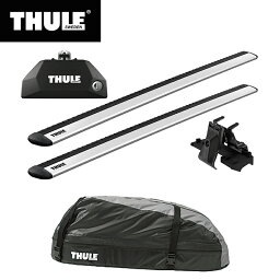 【送料無料】THULE スーリー プジョー 5008（ダイレクトレール 2017～）専用ベースキャリア（フット7106+ウイングバー EVO7112+キット6040）+ルーフボックス レンジャー90